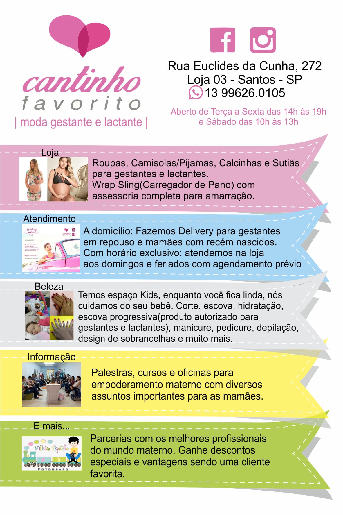 panfleto cantinho favorito frente